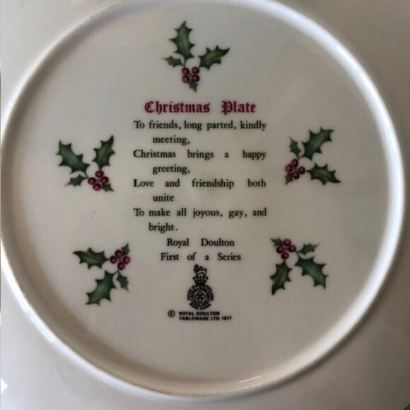 ROYAL DOULTON TABLEWARE LTD. Christmas 1977 Collectable Plate Skaters - Picture 13 of 16